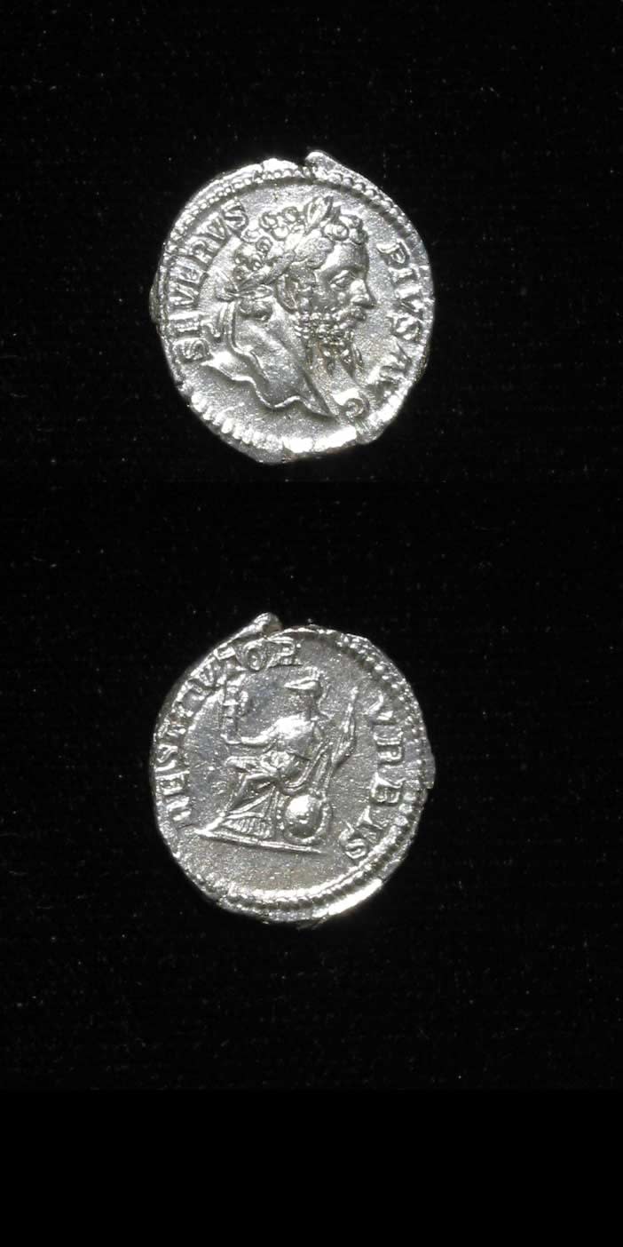 Silver Denarius of Emperor Septimius Severus, 198 CE - 211 CE
