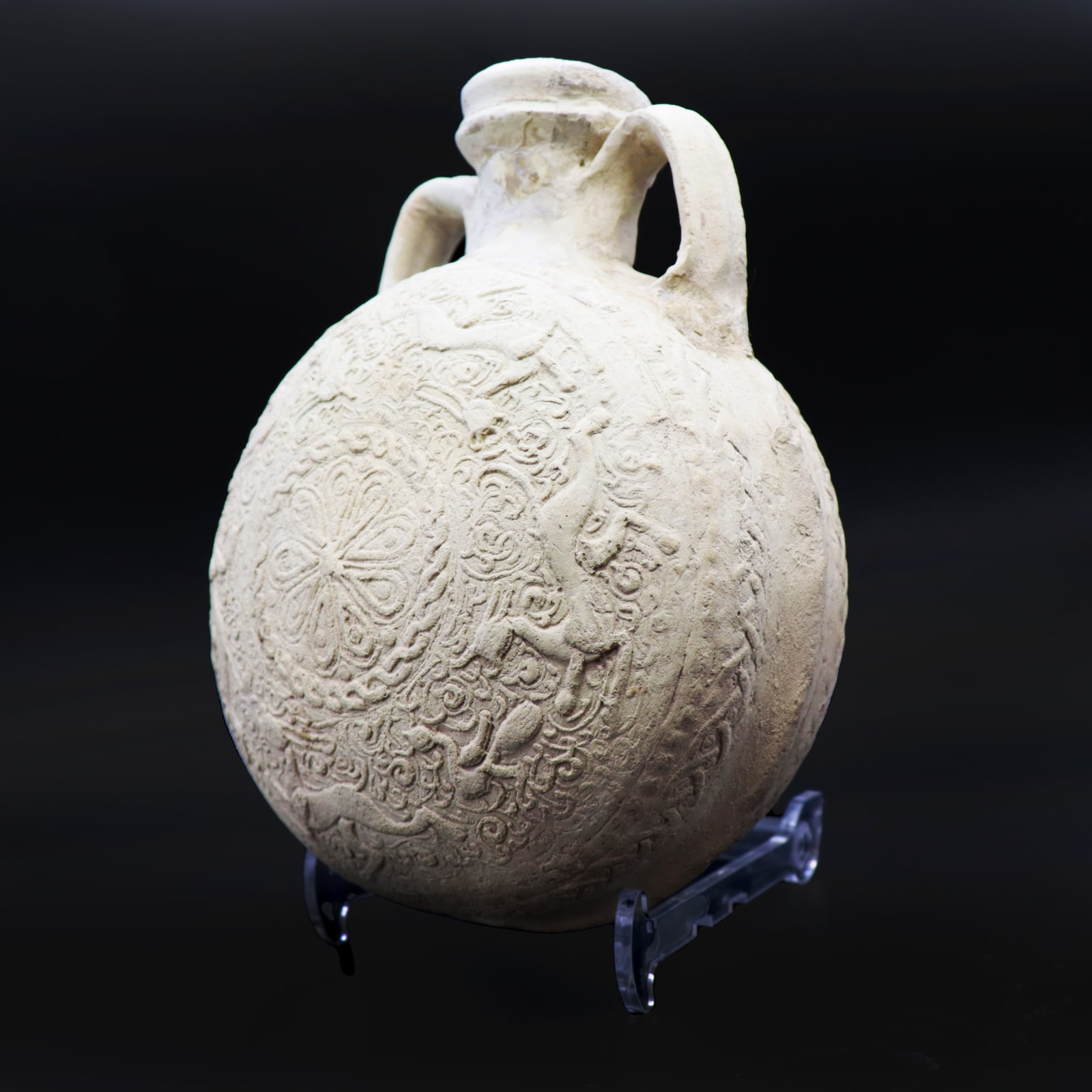 Umayyad or Abbasid Unglazed Pilgrim Flask, Seventh to Ninth Centuries AD