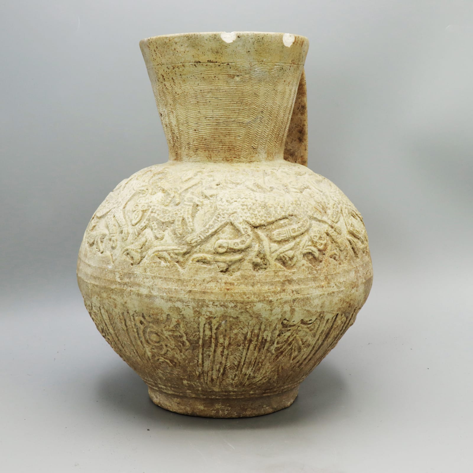 Umayyad or Abbasid Unglazed Strainer Jug, Seventh to Ninth Century AD