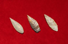 Set of Three Neolithic Flint Arrowheads, 6000 BCE - 4000 BCE
