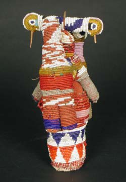 Yoruba Beaded Camel with Two Double-Headed Birds, 20th Century CE