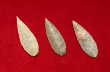 Set of Three Neolithic Flint Arrowheads, 6000 BCE - 4000 BCE