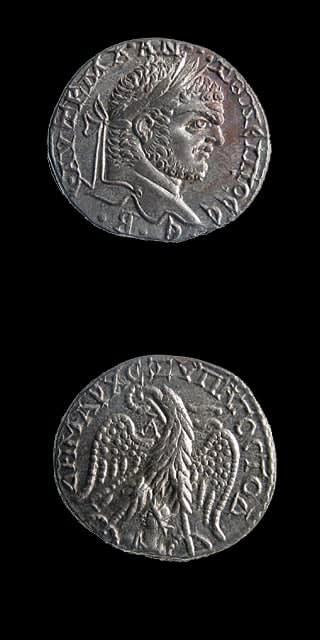 Billon Tetradrachm of Emperor Caracalla, 211 CE - 217 CE