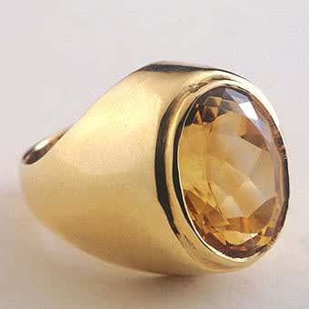 18 Karat Gold Ring Set with a Yellow Topaz
