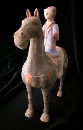 Han Polychrome Horse and Rider, 206 BCE - 220 CE