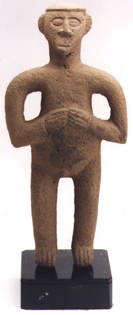 Basalt Sculpture Of A Standing Female, 1000 CE - 1500 CE
