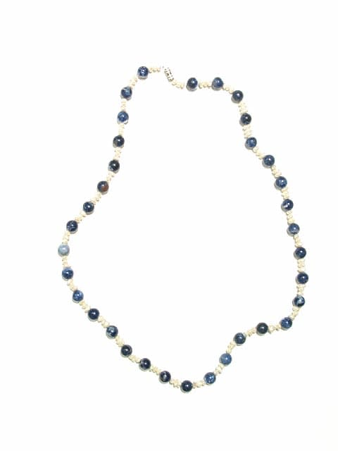 Pearl and Sodalite Bead Necklace
