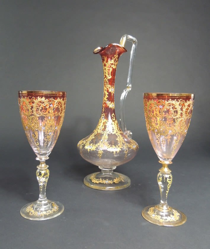 Set of two glasses and ewer