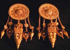 Classical Revival Hellenistic Style Earrings, 18th Century CE