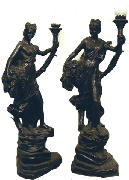 Pair of Bronze Female Statues, 1800 CE - 1900 CE