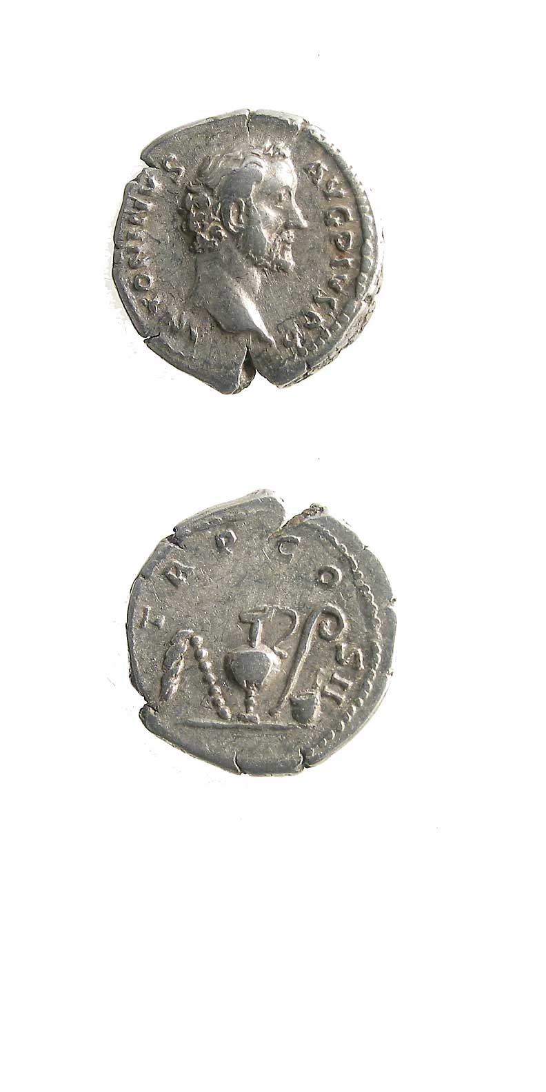 Silver Denarius of Emperor Antoninus Pius, 138 CE - 161 CE