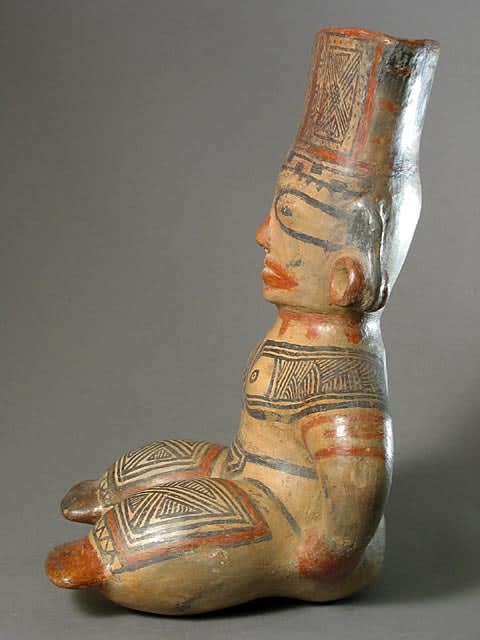 Seated Guabal Polychrome Figure, 800 CE - 1100 CE