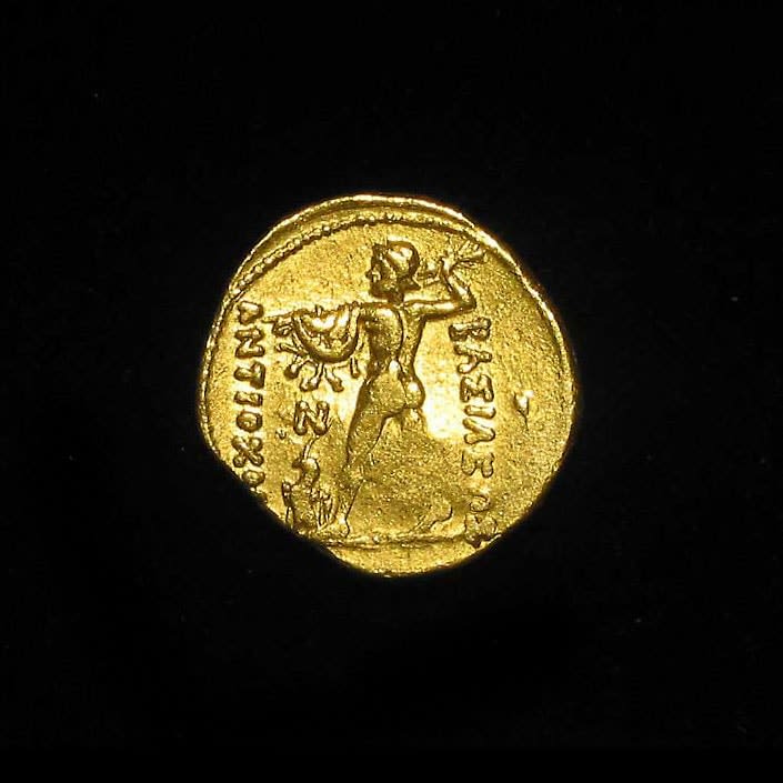 Bactrian Gold Stater of Diodotus I as Satrap under Antiochos II, 255 BCE - 245 CE
