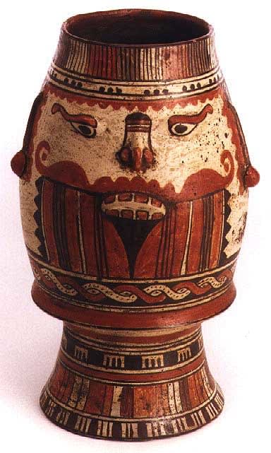 Vessel Depicting the Head of Tlaloc, 1100 CE - 1500 CE
