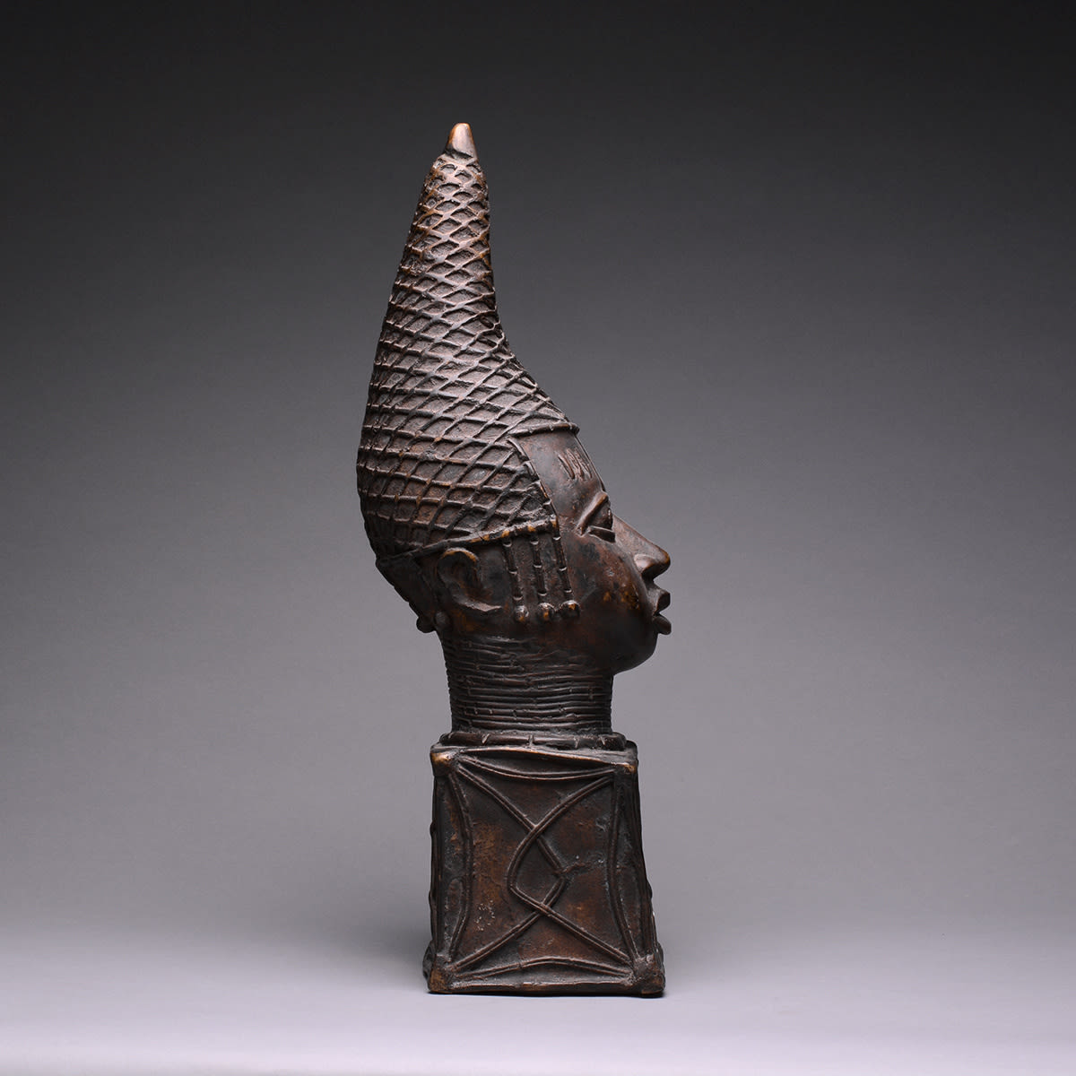 Benin Style Bronze Head of a Mother Queen, 20th Century CE
