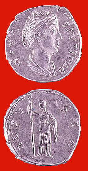 Silver Denarius of Empress Faustina Senior Issued Posthumously, 141 CE - 161 CE