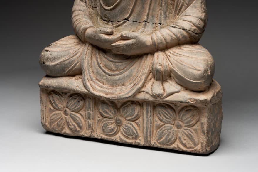 Gandhara Grey Schist Sculpture of Buddha, 1st Century CE - 2nd Century CE