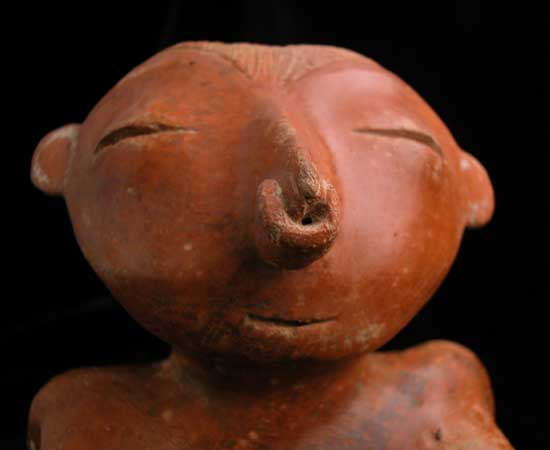 Chinesco Style (Type B) Nayarit Terracotta Sculpture of a Seated Woman, 300 BCE - 300 CE