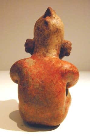 San Sebastián Style Nayarit Terracotta Sculpture of a Seated Man, 300 BCE - 300 CE