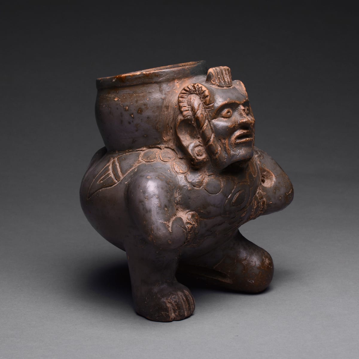 Toltec Plumbate Vessel in the Form of a Hunchback, 1000 CE - 1200 CE