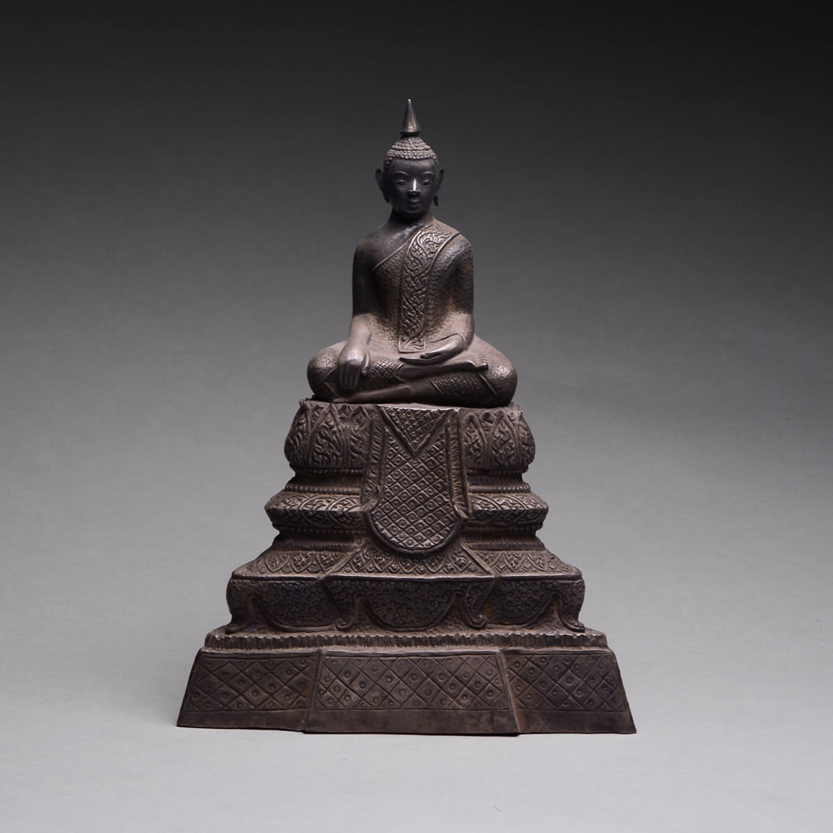 Cambodian Silver Sculpture of the Buddha, 1871 CE