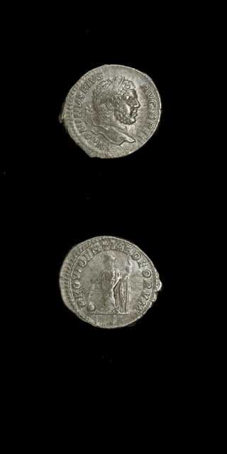 Silver Denarius of Emperor Caracalla, 210 CE - 213 CE