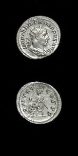 Silver Antoninianus of Emperor Philip I the Arab, 244 CE - 249 CE