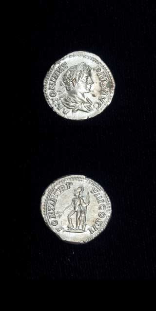Silver Denarius of Emperor Caracalla, 200 CE - 210 CE