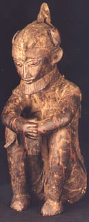 Dogon Wooden Sculpture of a Seated Man, 20th Century CE