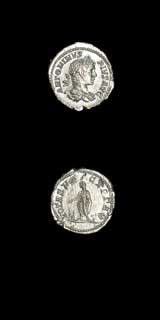 Silver Denarius of Emperor Caracalla, 200 CE - 210 CE