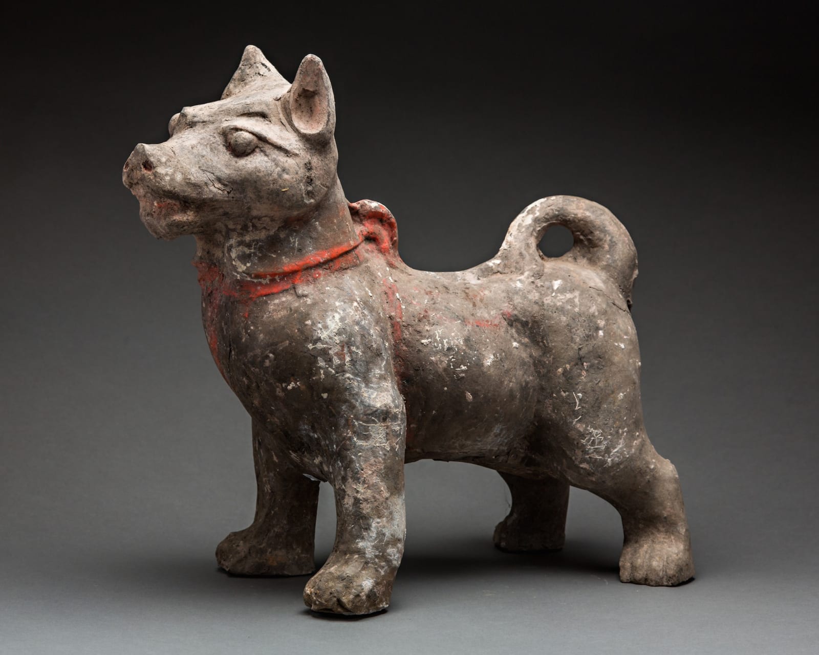 Han Dynasty Polychrome Sculpture of a Dog, 206 BC - AD 220