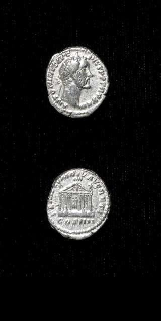 Silver Denarius of Emperor Antoninus Pius, 158 CE - 161 CE