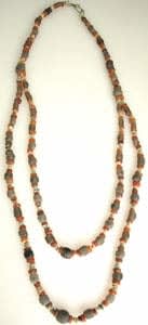 Carnelian, Brown Quartz And Faience Bead Necklace, 3300 BCE - 1300 BCE