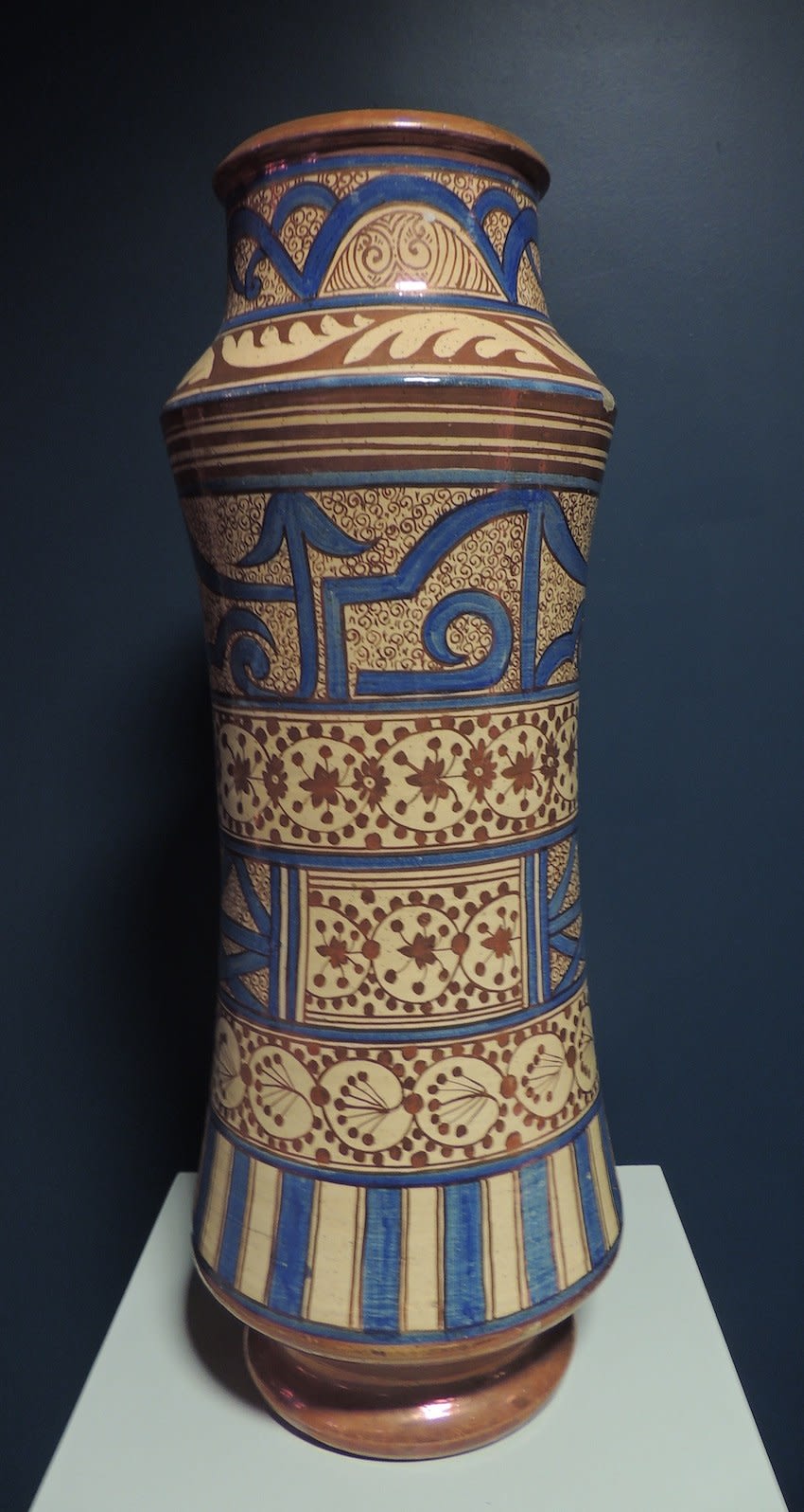 Hispano-Moresque albarello type vase, 19th Century CE