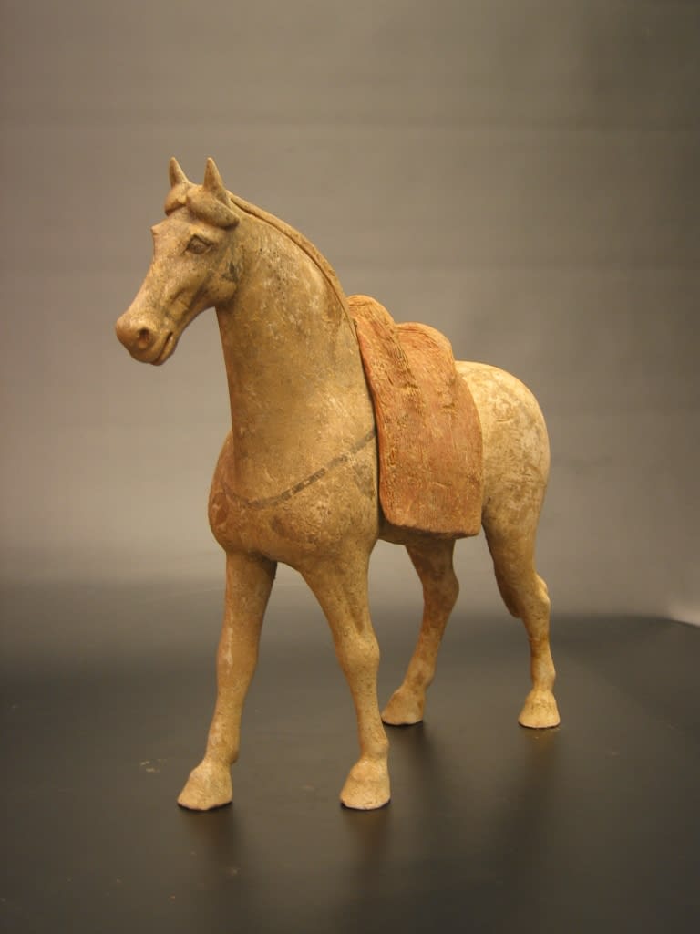Early Tang Painted Pottery Horse with Detachable Saddle, 618 CE - 907 CE