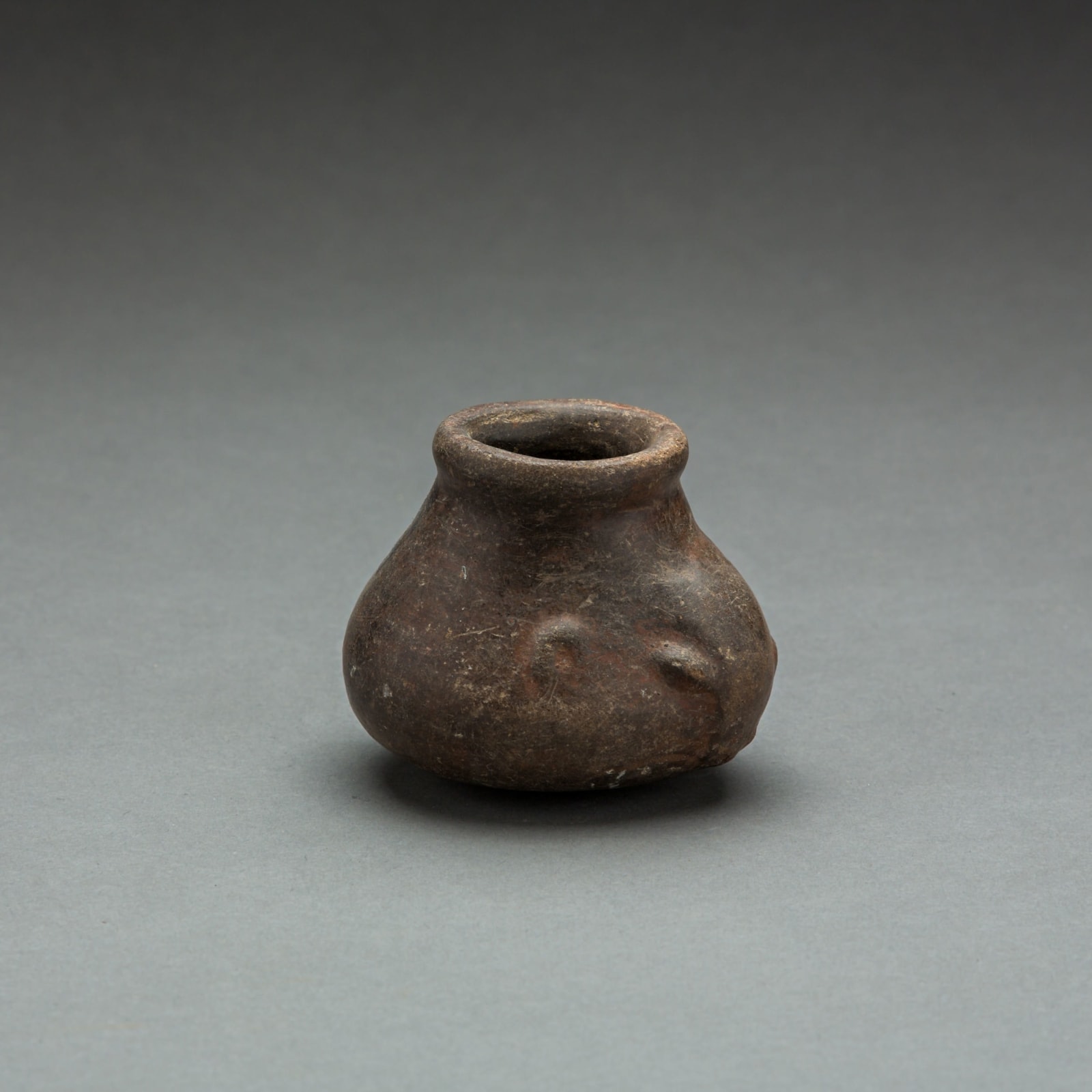 Burnished Terracotta Vessel with Zoomorphic Figure, 500 CE - 900 CE