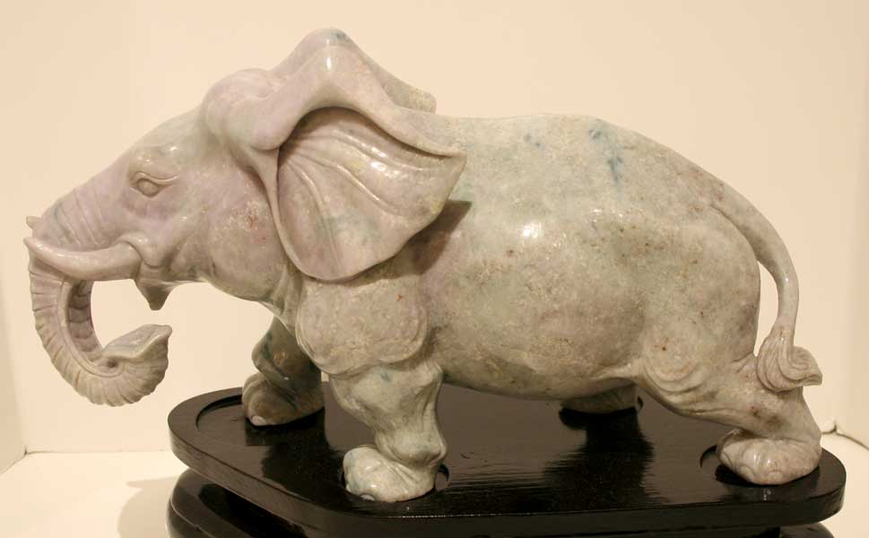 Lavender Jade Sculpture of an Elephant, 20th Century CE