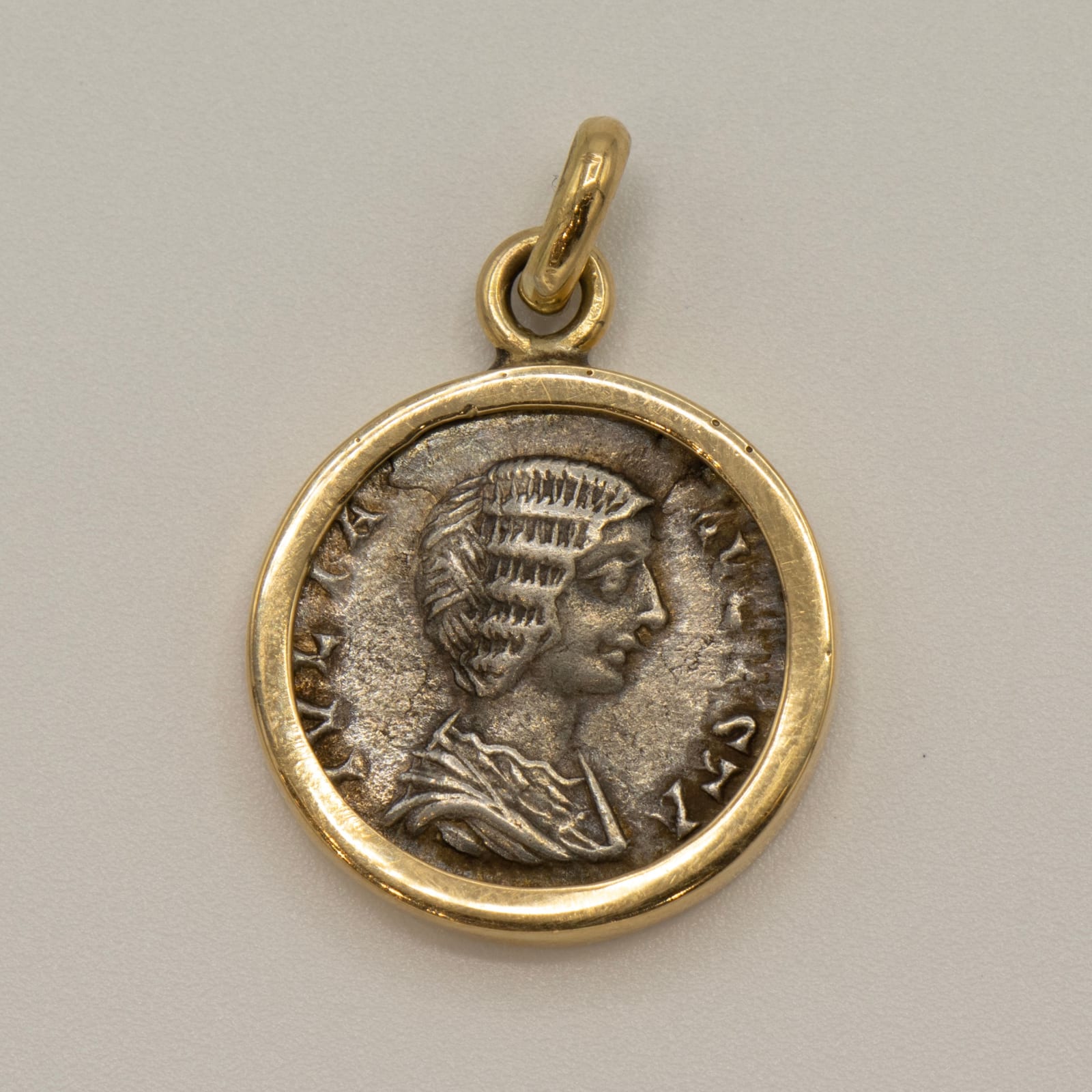 Gold Pendant with Silver Coin of Empress Julia Augusta, 2nd Century CE