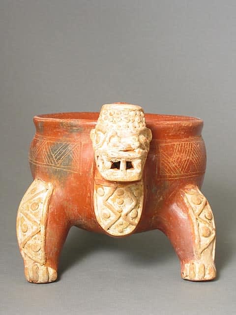 Atlantic Watershed Terracotta Tripod Suarian Effigy Bowl, 1000 CE - 1550 CE
