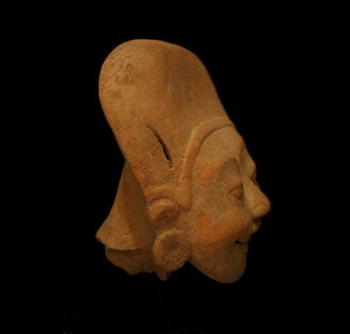 Remojadas Terracotta Sculptural Fragment of a Smiling Head, 500 CE - 900 CE