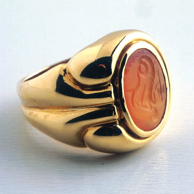 Roman Carnelian Intaglio Depicting the God Neptune, 100 CE - 200 CE