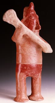 Colima Sculpture of a Standing Shaman Warrior, 300 BCE - 300 CE