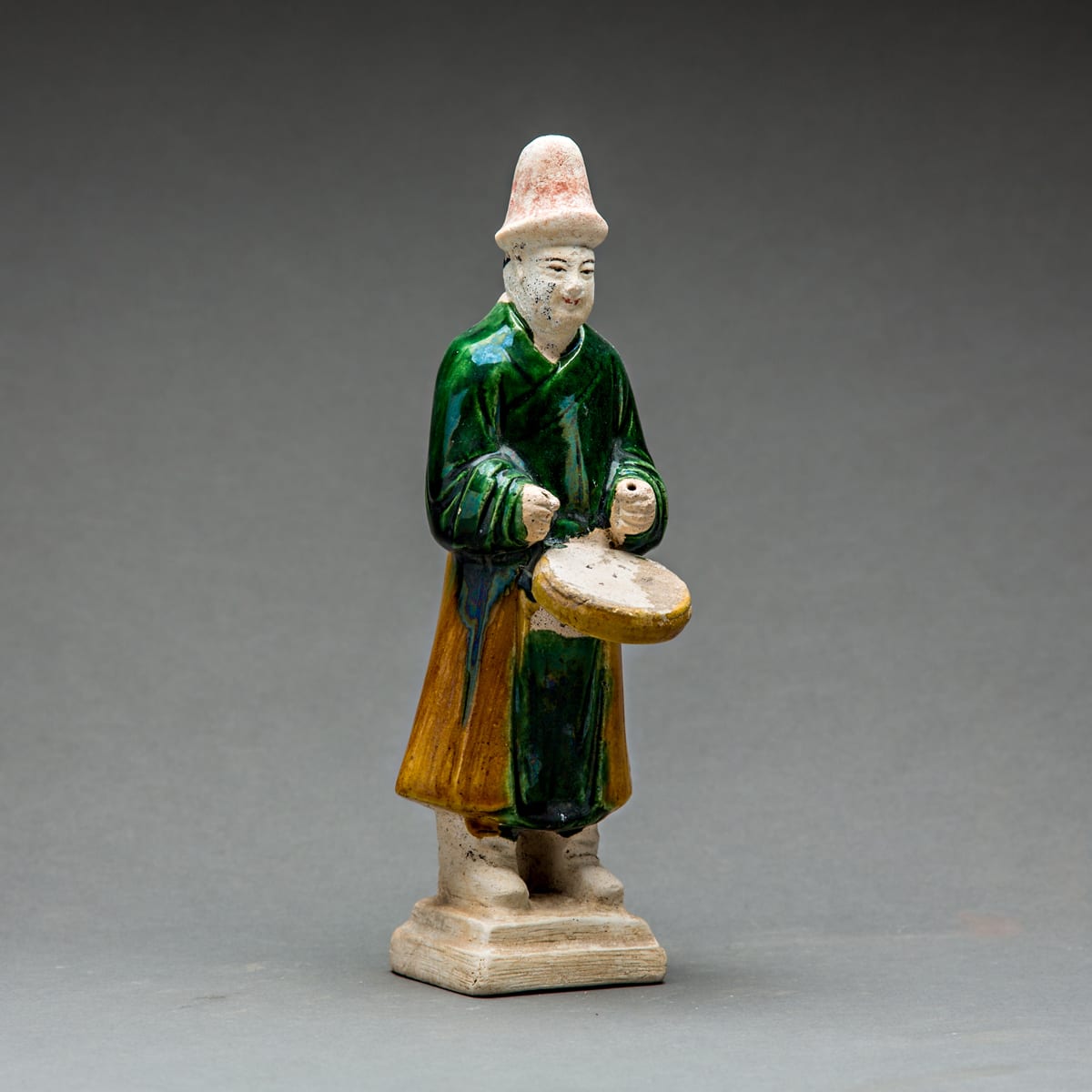 Set of Seventeen Ming Glazed Terracotta Musician and a Horse with Rider, 1368 CE - 1644 CE