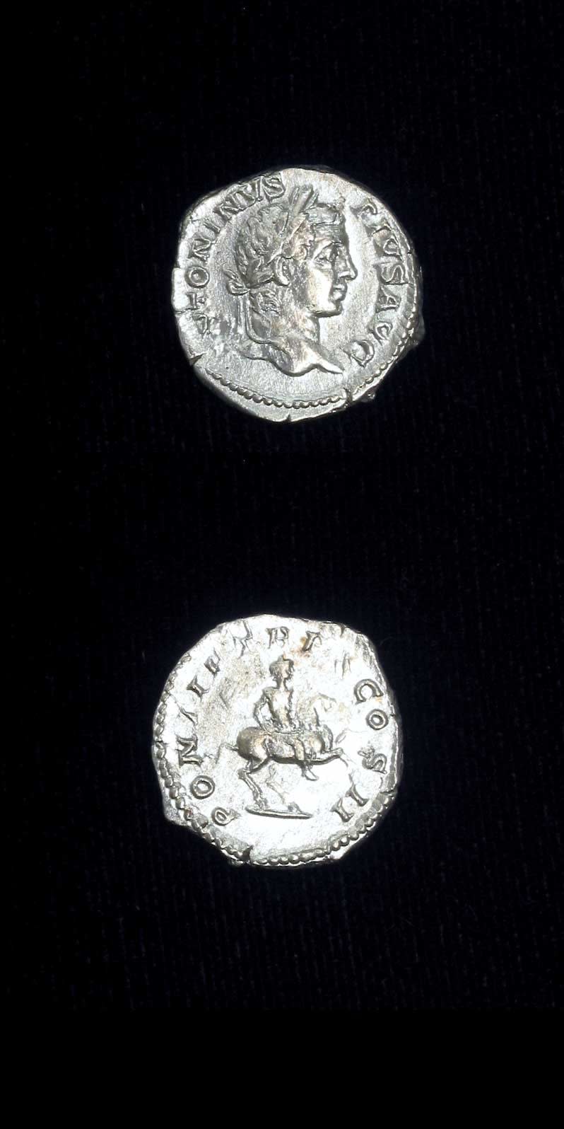 Silver Denarius of Emperor Caracalla, 200 CE - 210 CE