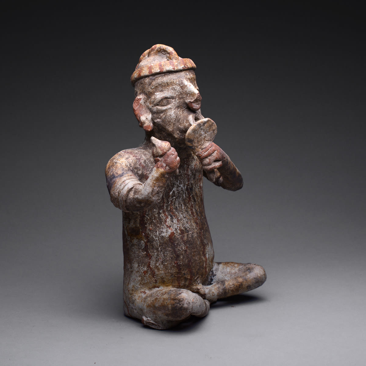 Ixtlán del Rio Style Nayarit Sculpture of a Seated Man, 300 BCE - 300 CE