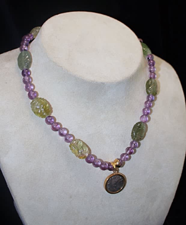 Gold Pendant with Silver Coin of King Alexander the Great, 336 BCE - 323 CE