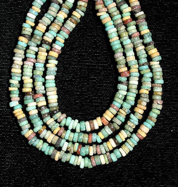 Four Strand Faience Bead Necklace, 1600 BCE - 1100 BCE