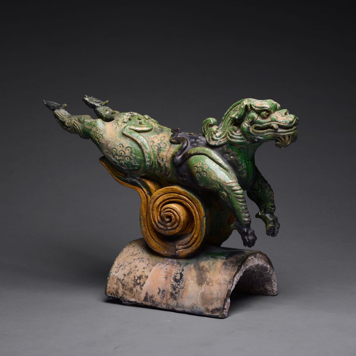 Ming Glazed Terracotta Roof Tile, 1368 CE to 1644 CE