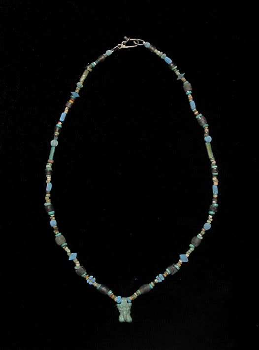 Egyptian Faience And Brown Quartz Bead Necklace, 1900 BCE - 900 CE