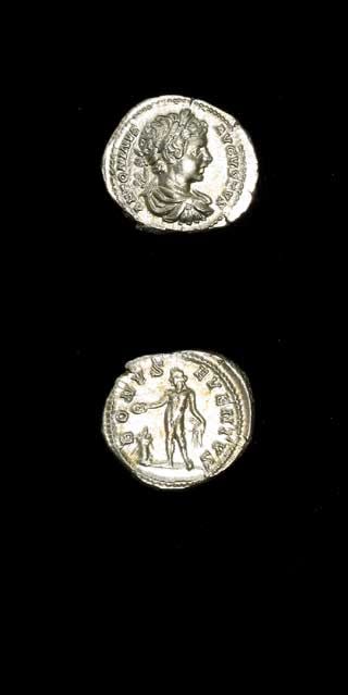 Silver Denarius of Emperor Caracalla, 199 CE - 201 CE